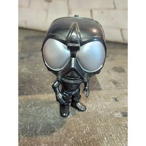 Black bobblehead robot henchmen villain toy figure